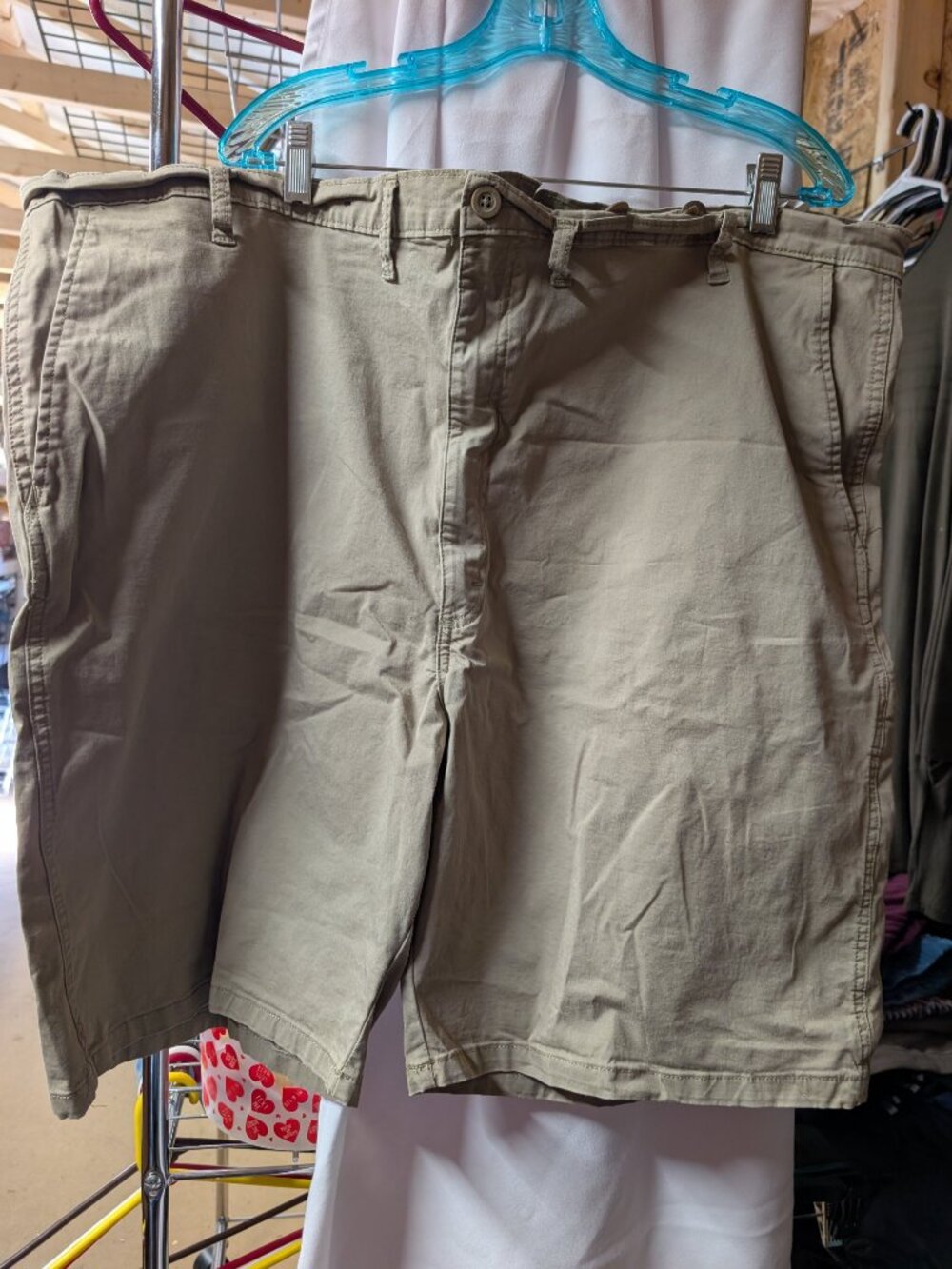 Men's Khaki Shorts 48 Regular Cotton Blend